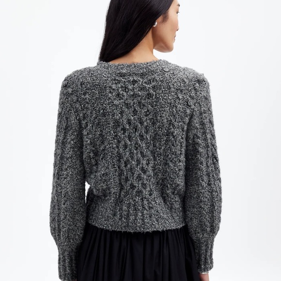 Madewell Marled Cable V-Neck Cardigan - Picture 2 of 8